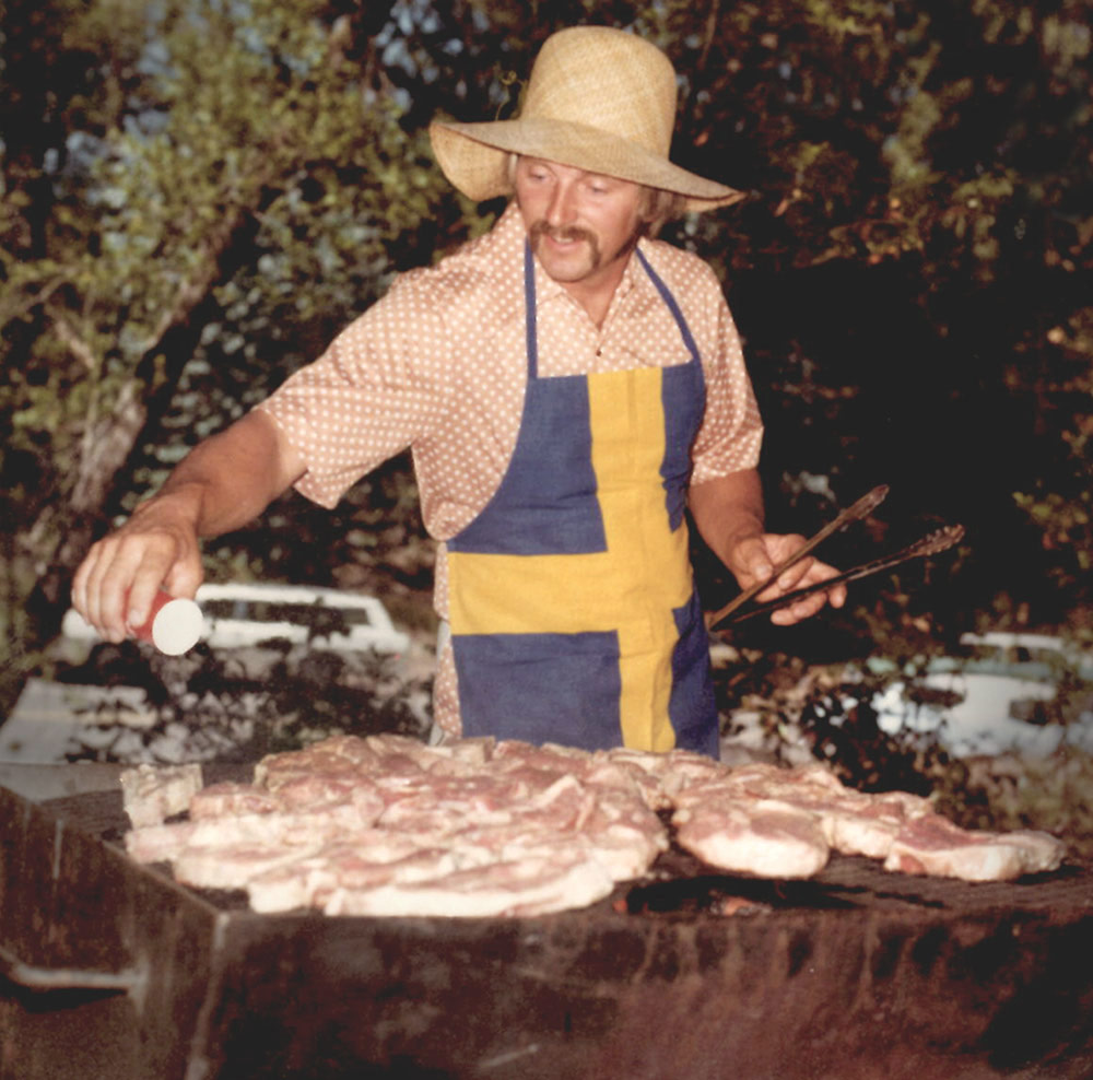 Dad BBQing